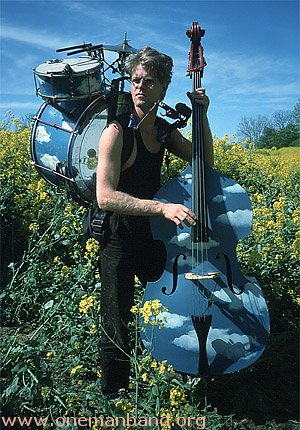 one man band with double bass
